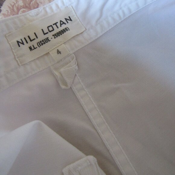 Nili Lotan Women Pants, sz.4,waist 28in, White, Cotton - Picture 3 of 8